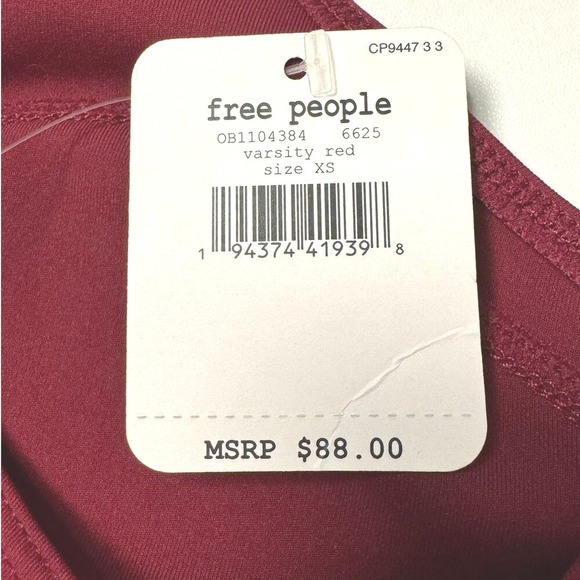 Free People Movement Bare It All Bodysuit -XS -Varsity Red - Picture 8 of 12